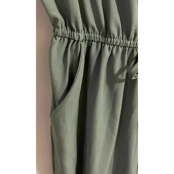Bebop Womens Small Green Elastic Waist Pant Style Sleeveless Jumpsuit! A1388 - Picture 9 of 9